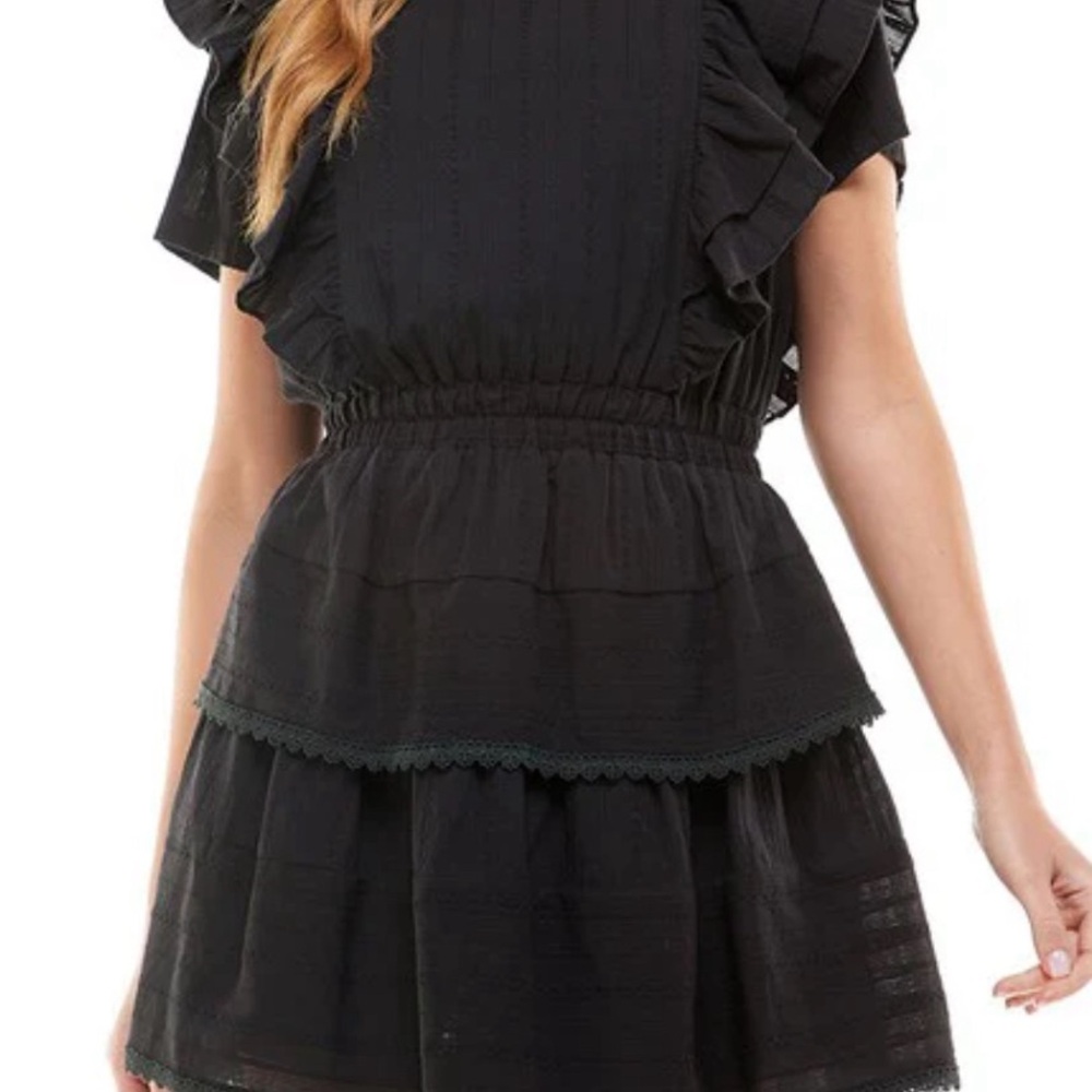 TCEC Black Ruffled Mini Dress
